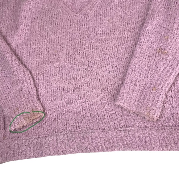 Free People Lofty V Neck Oversized Sweater Light Purple Lilac - Picture 8 of 13